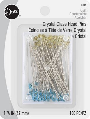 Crystal Glass Head Pins 7/8" 100ct