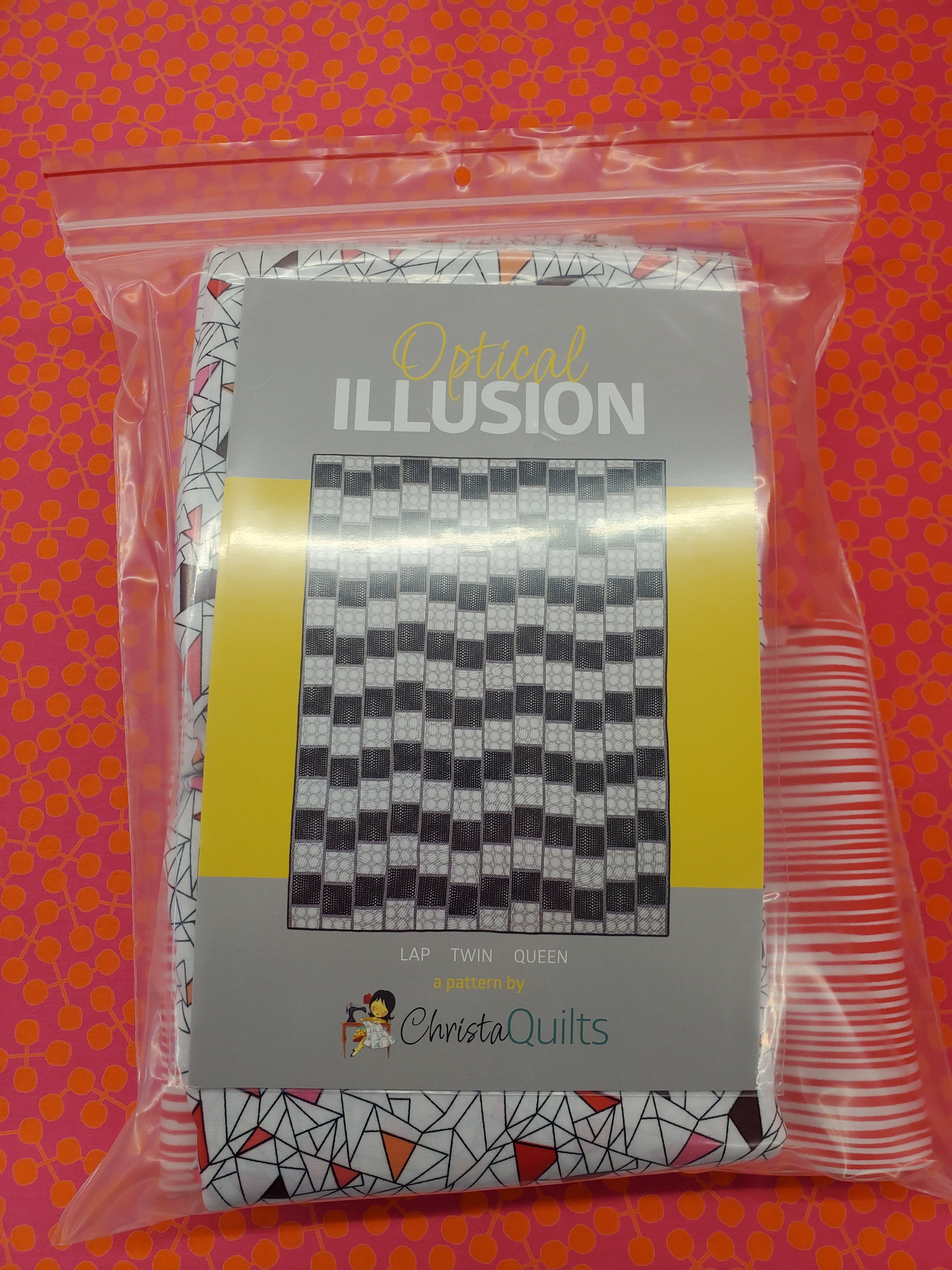 Christa Quilts - Optical Illusions Quilt Kit - RED - Store Made