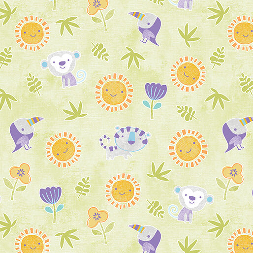 Chalk Baby Flannel - Chalk Sunshine Toss - Light Lime