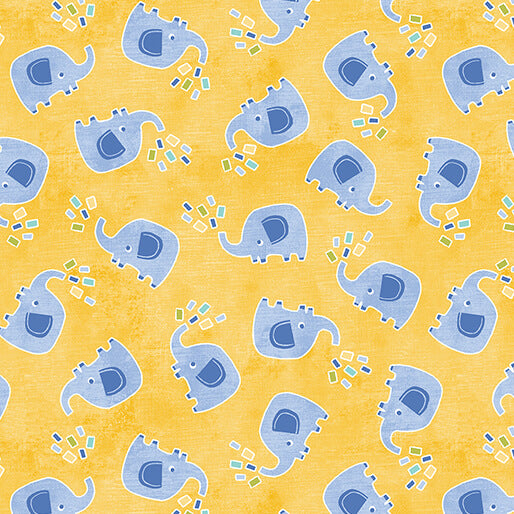 Chalk Baby Flannel - Elephant Play - Yellow/Blue