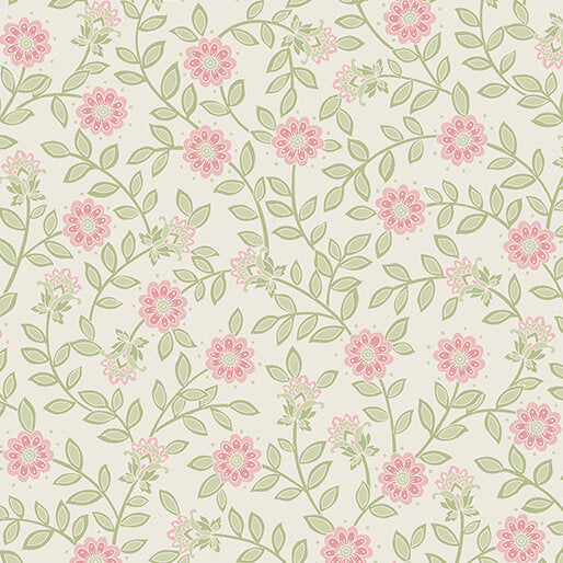 Field Floral 108" - Green/Pink