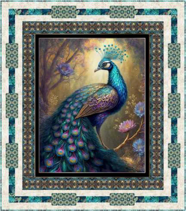 Beauty on Display - Resplendent Peacock - Quilt Kit