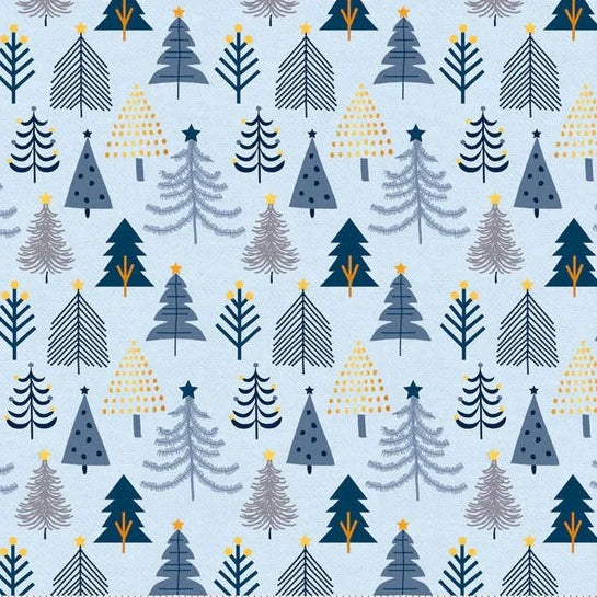 Christmas Shimmer - Tiny Trees - Light Blue