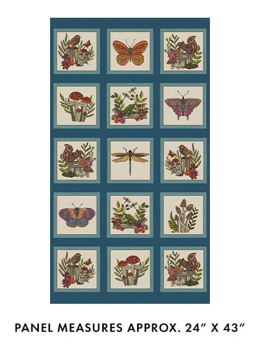 Small Wonders Panel - Teal/Multi