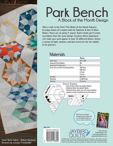 Park Bench - A Block of the Month Design