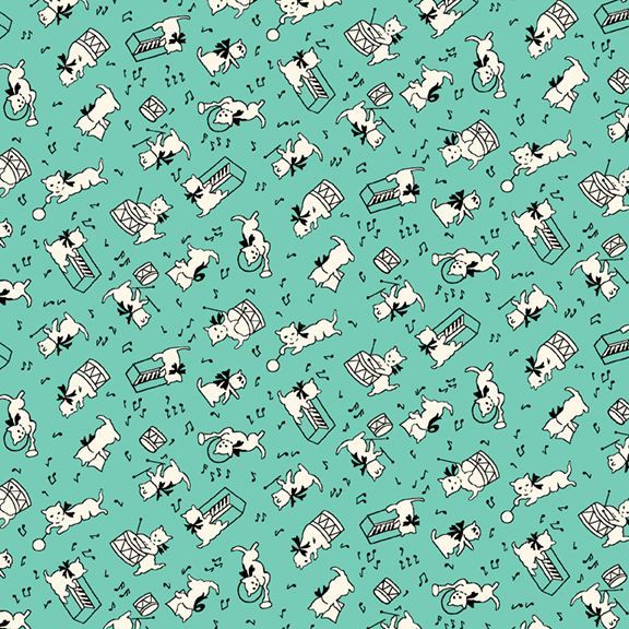 Aunt Grace Goes Scrappy – Cat – Aqua