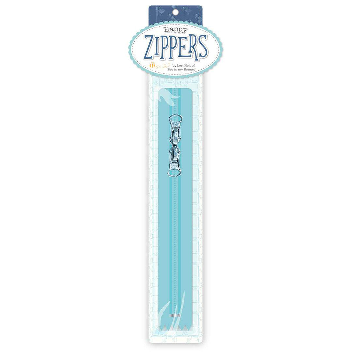 Happy Zipper - Aqua 16"