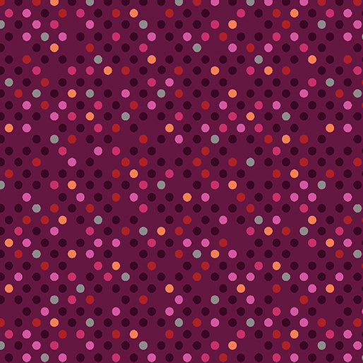 Dazzle Dots - Confetti Drop - Dark Red/Multi