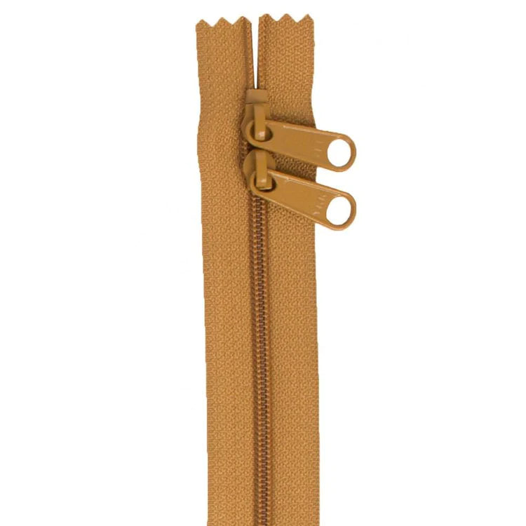 30" Handbag Zipper - Double Slide - Golden Brown