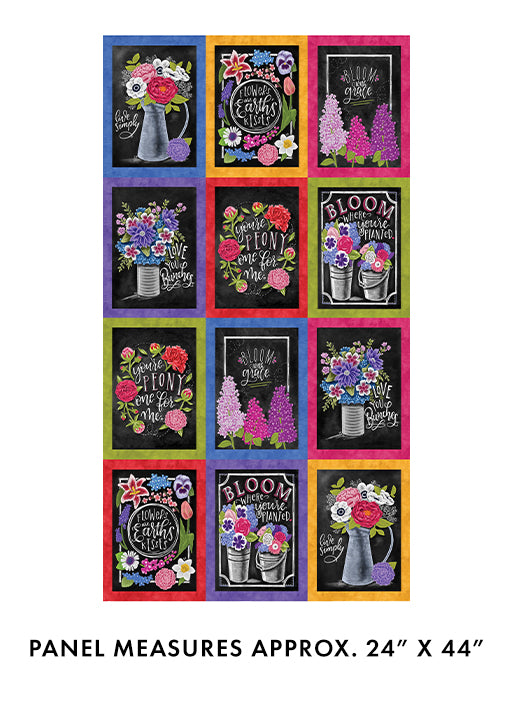 Inspired Blooms - Blocks - Multi 24" Panel