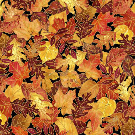 Autumn Forest - Leaves - Black