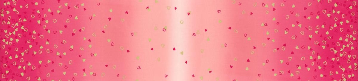 I Heart Ombre - Ombre Hearts - Hot Pink Gold Metallic