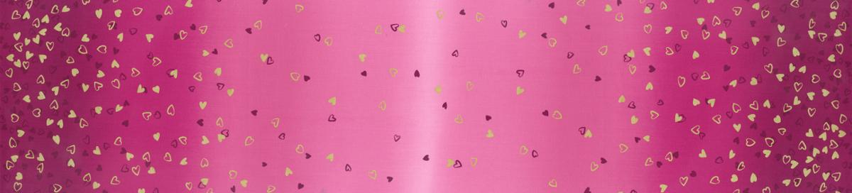 I Heart Ombre - Ombre Hearts - Magenta Gold Metallic