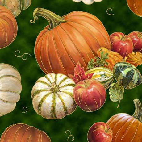Autumn Forest - Pumpkins and Gourds - Green