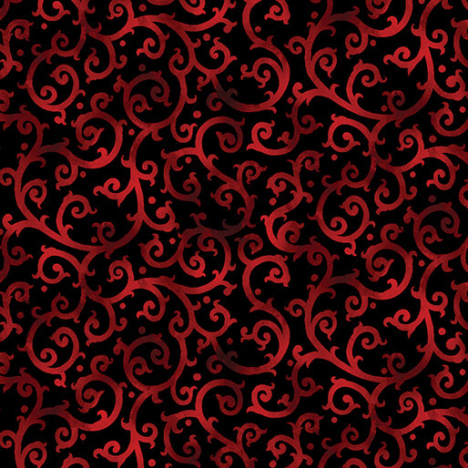 Christmas Spirit - Scrolling Splendor - Scarlet Black