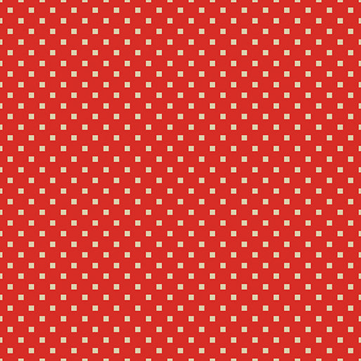 Dazzle Dots - Snazzy Squares - Red/Linen