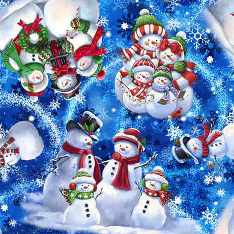 Snowman Holiday - Tossed Snowman - Royal