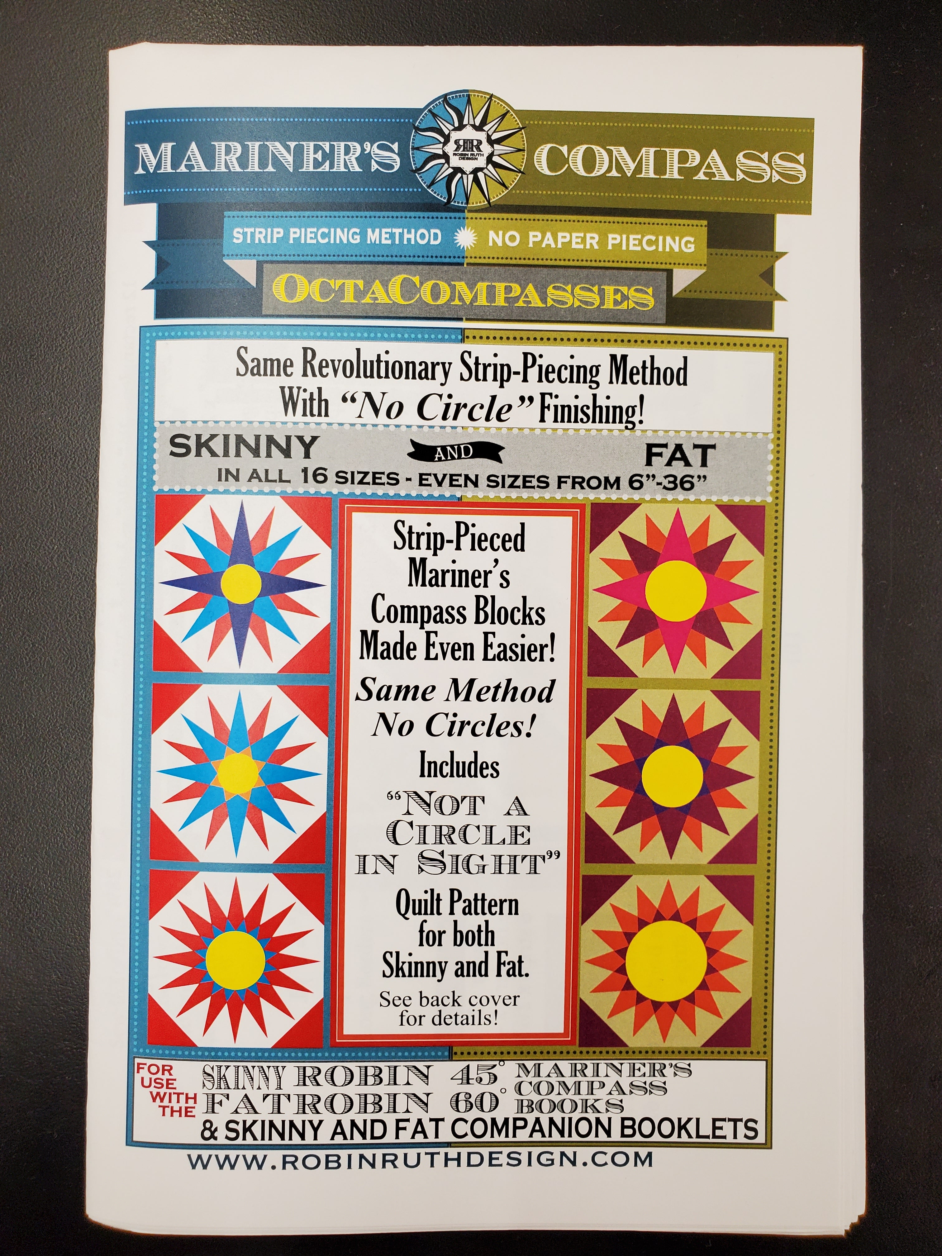Robin 60 and 45 degree Mariner's Compass OctaCompasses QuiltPattern - Robin Ruth Design -