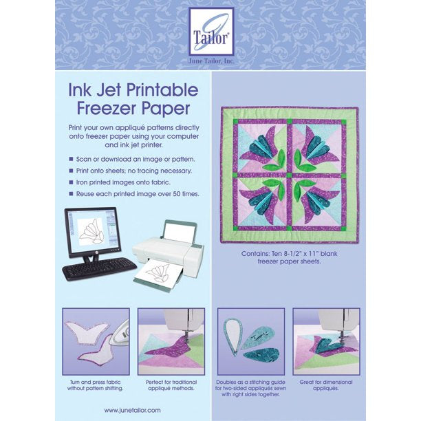 June Tailor Ink Jet Printable Freezer Paper 10/Pkg 8.5x11