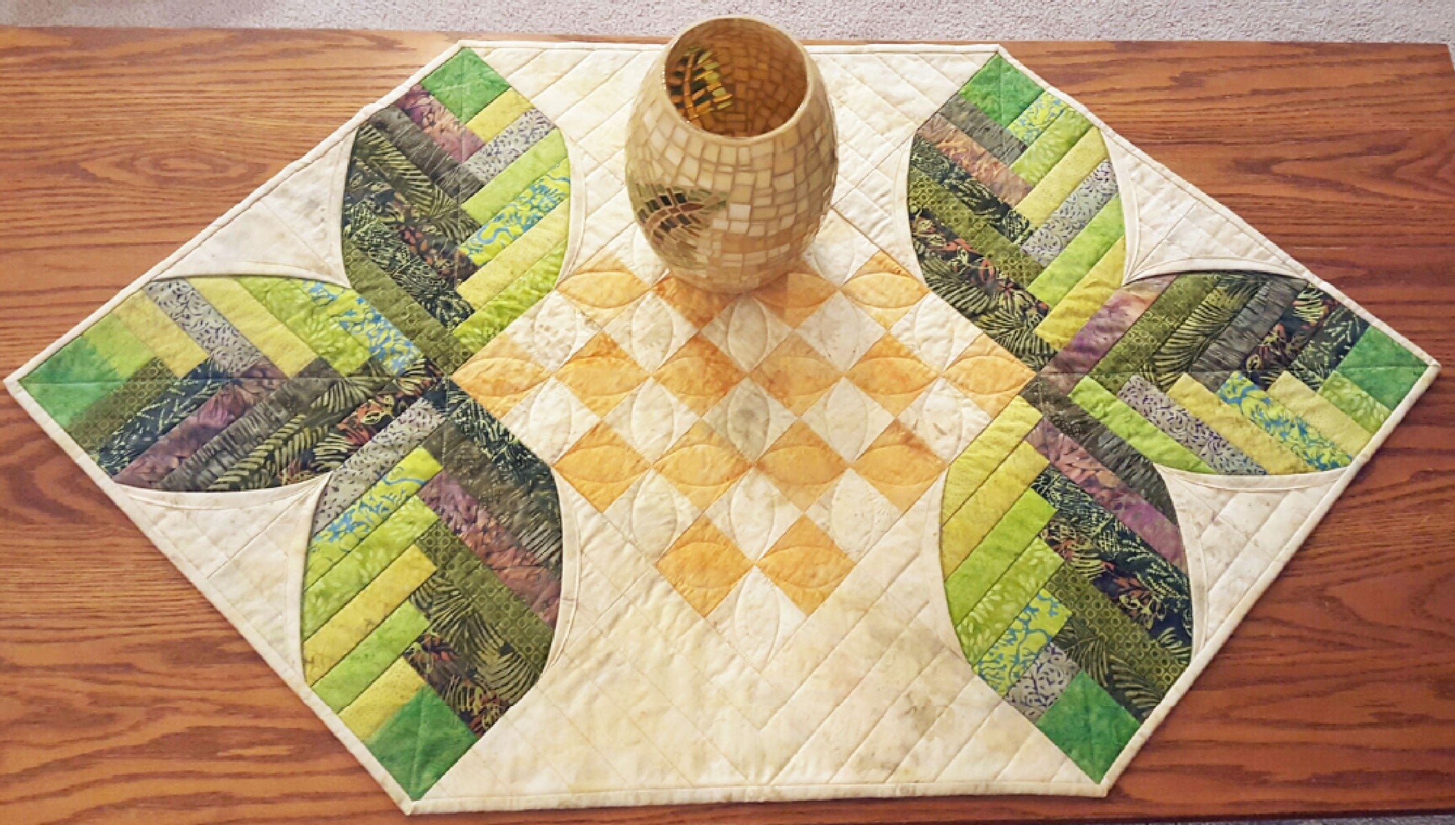 Cabin Leaves Table Runner Pattern by Nancy A. Myers Cut Loose Press