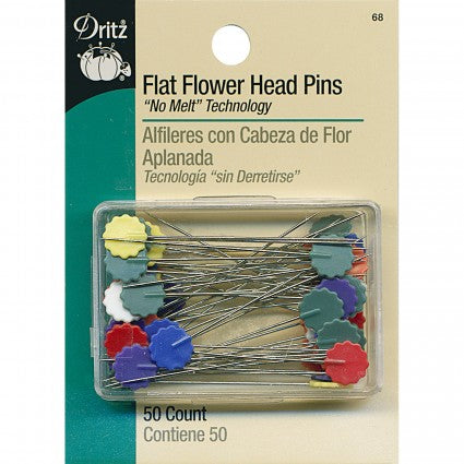 Dritz Flat Flower Head Pins - 50 ct - pink — Birdsong Quilting