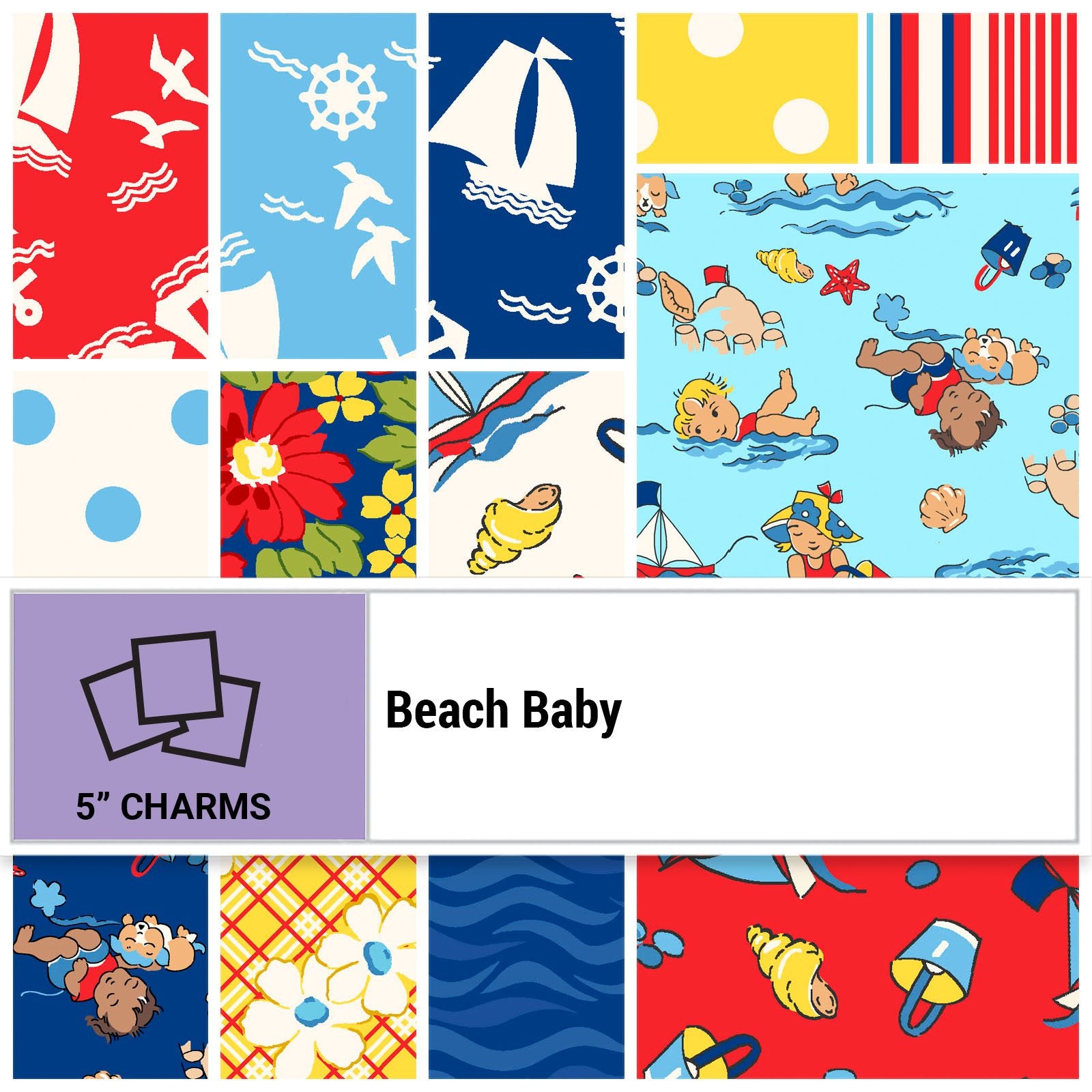 Beach Baby Charm Squares