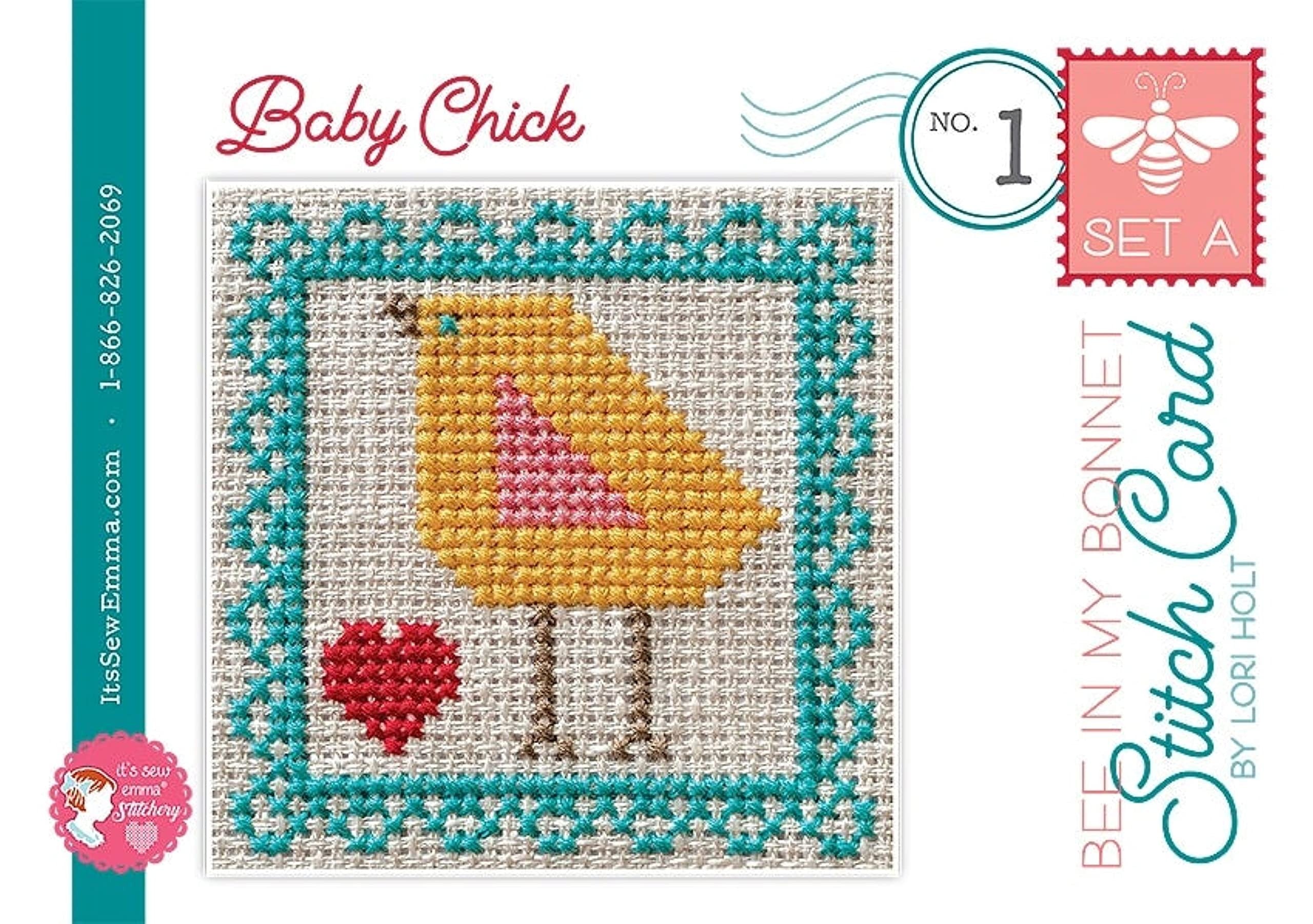 Bee in My Bonnet Stitch Card - Set A - Baby Chicks