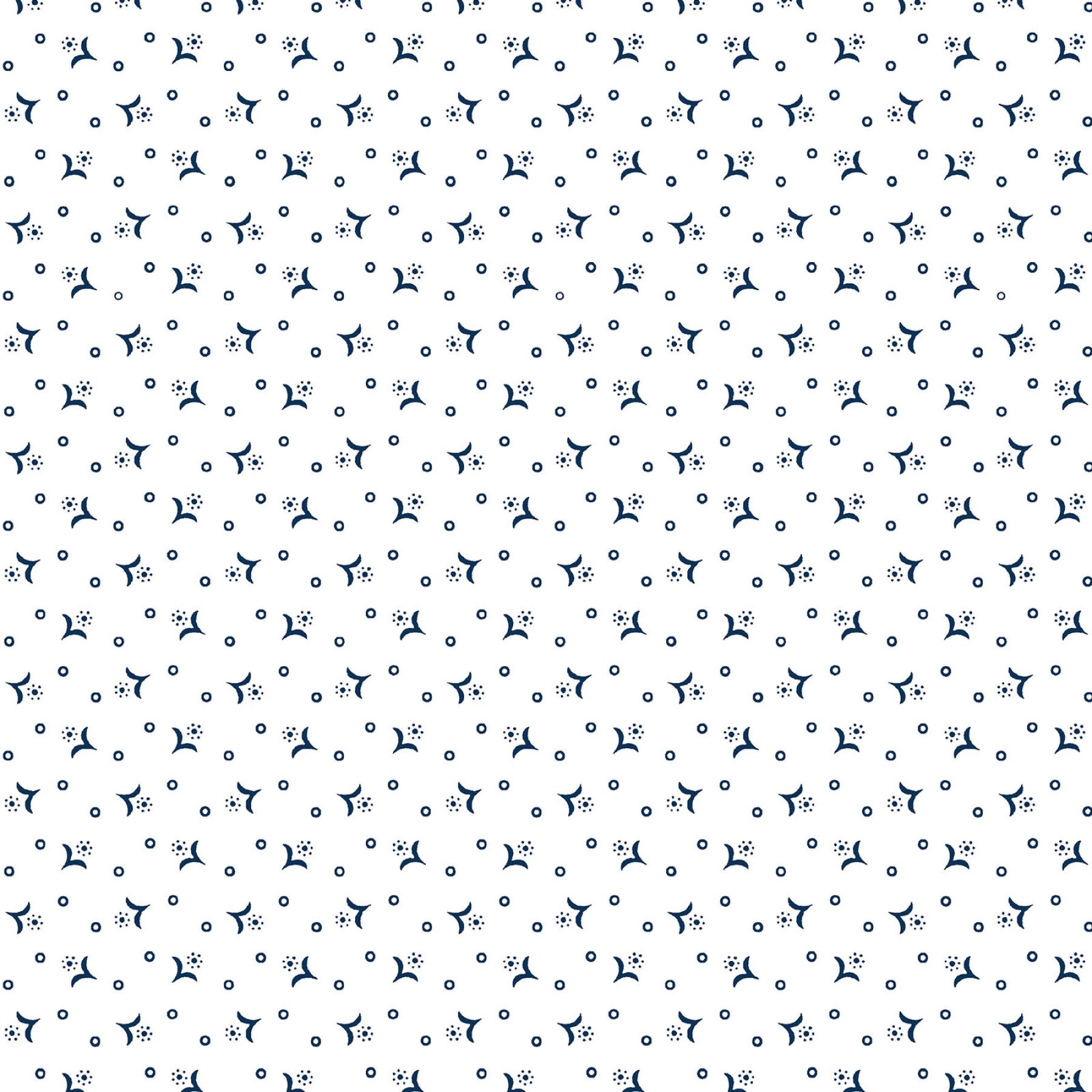 Tiny Calico Flower - Navy/White