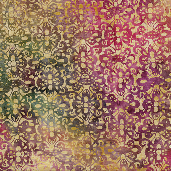 Floral Swirl Lace - Cornmeal - Island Batik