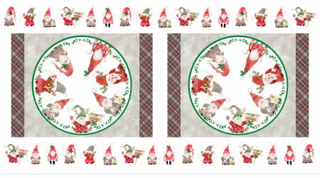 Gnomes Home Tree Farm - Placemat Panel - Grey