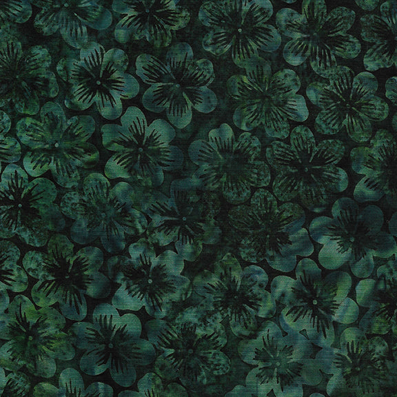 Woodblock Bouquets - Petunia - Dark Teal